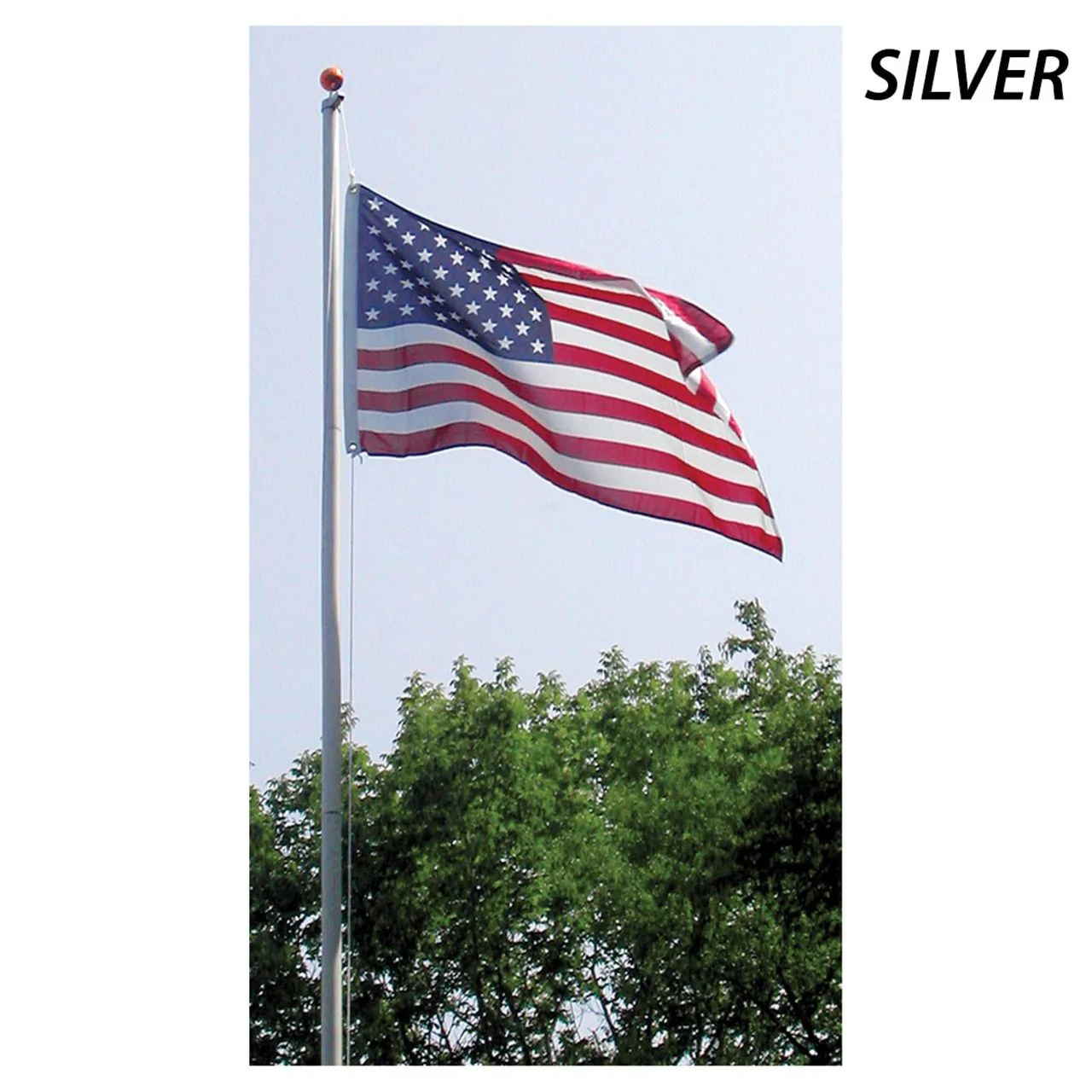 Super Tough 20ft Sectional Residential Flagpole  (Silver, White or Bronze ) - Image 2