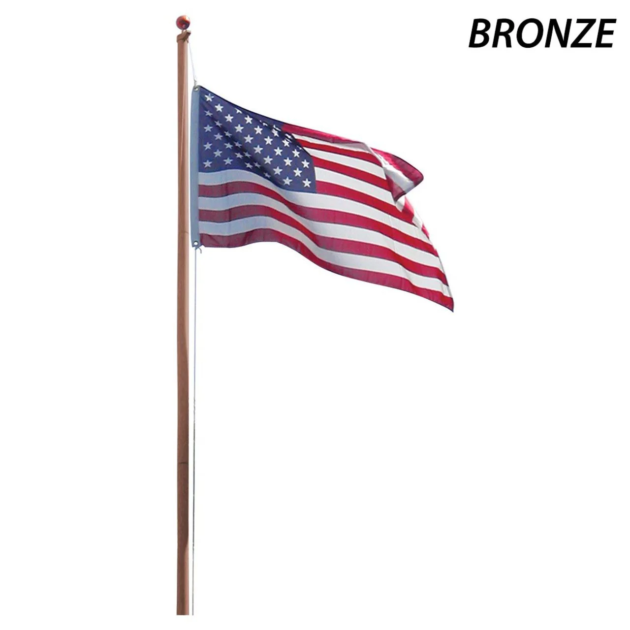 Super Tough 20ft Sectional Residential Flagpole  (Silver, White or Bronze ) - Image 3