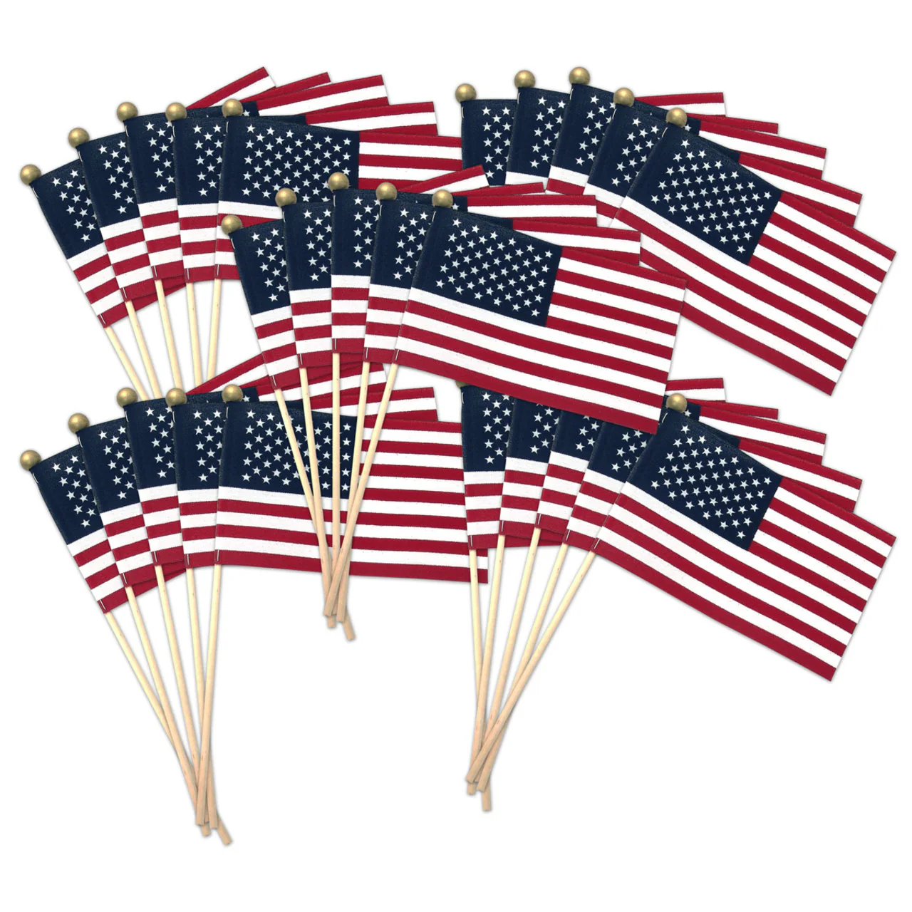 Super Tough 4"x6" Cotton US Stick Flag with Ball Tip - Minimum of 12 - Image 2