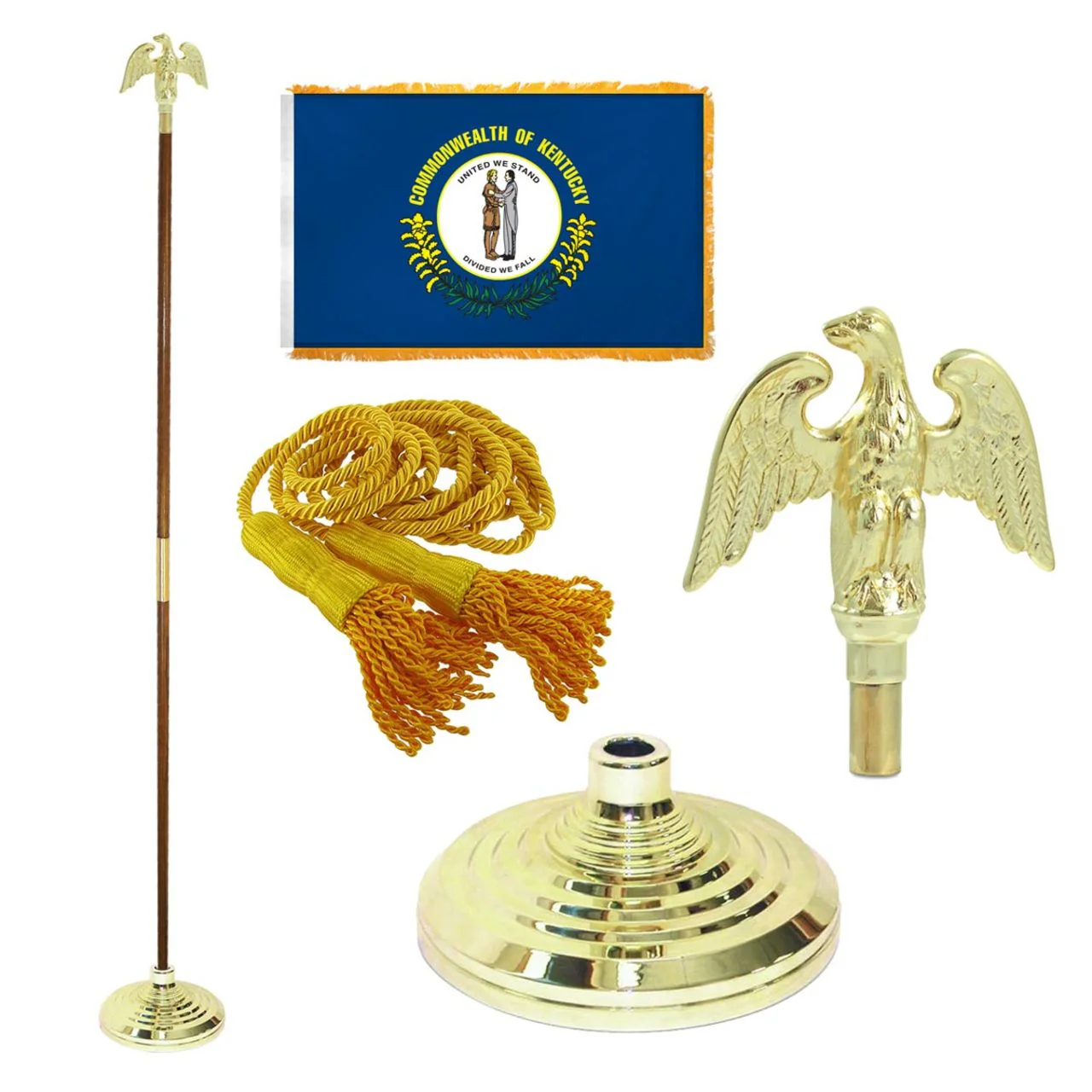 Super Tough Indoor Flagpole Kit with Nylon 4' x 6' Kentucky Flag