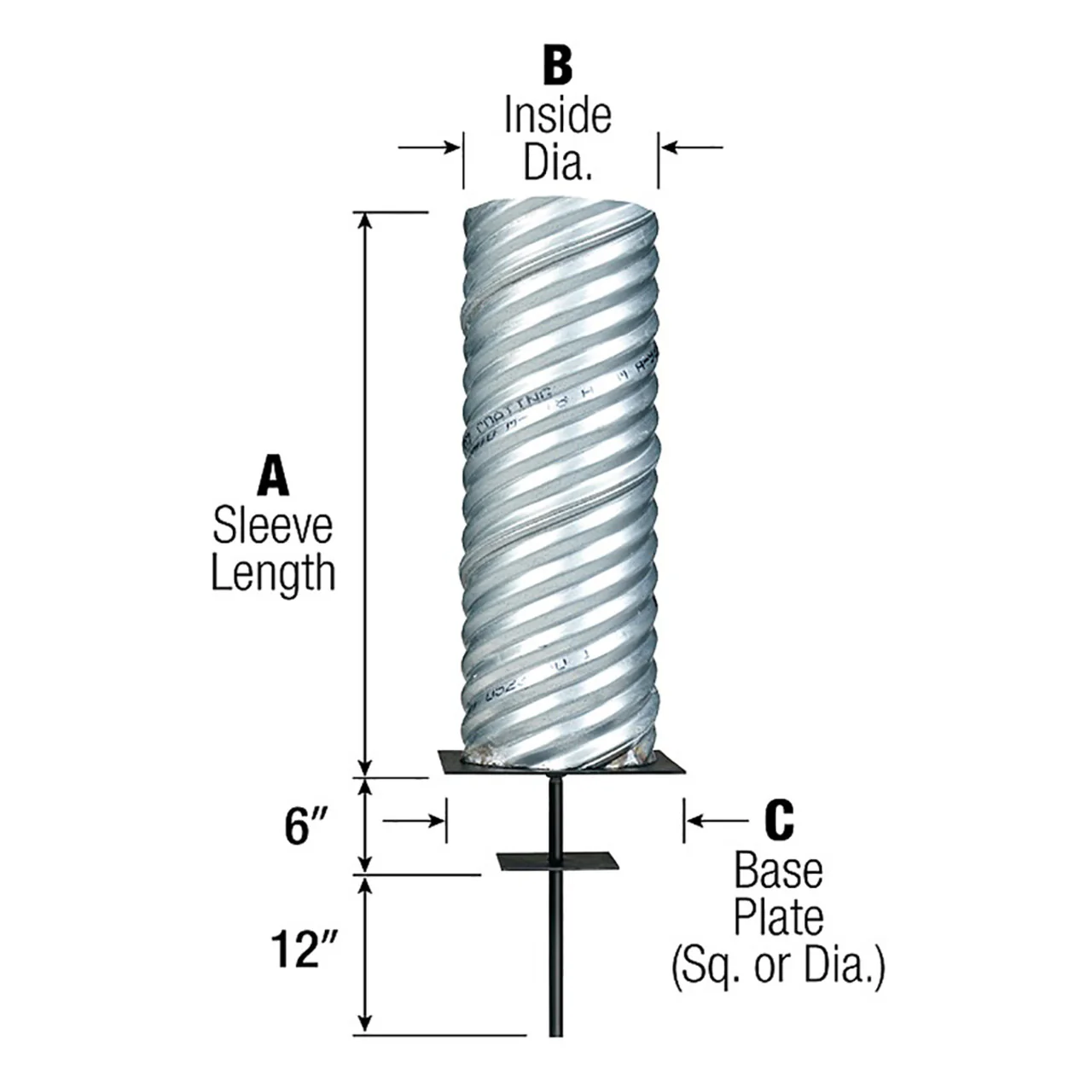 Steel Ground Sleeve - 8" Diameter - 40' High Flagpoles - Image 2