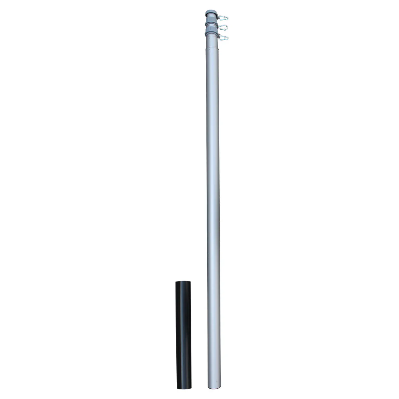 Super Tough 20ft Telescoping Silver Flagpole with Sewn Nylon US Made Flag - Image 2